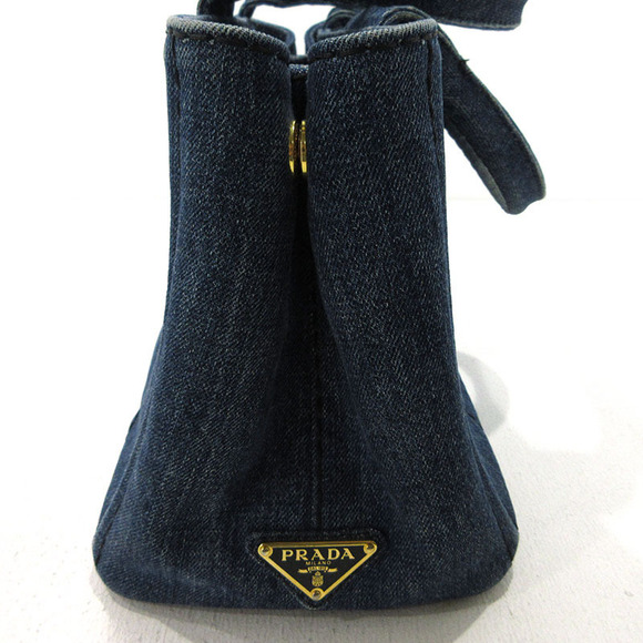 Prada Canapa Denim Tote Bag Blue - Picture 4 of 12